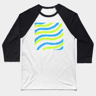 Blue green watercolor stripes art Baseball T-Shirt